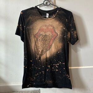 Rolling Stones tshirt. Leopard print. Medium